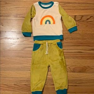 Rainbow velour track suit